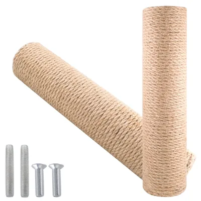 Zdjęcie produktu dla Zapasowy słupek do drapaka - Naturalna sisalowa kolumna do drapania z śrubami M8 (30 cm x 2)