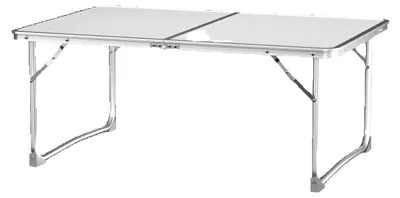 Immagine prodotto di Tavolo da campeggio da esterno - Tavolo pieghevole da 60 cm - Rettangolare - Portatile - Piccolo tavolo da picnic - Struttura in metallo - Avorio