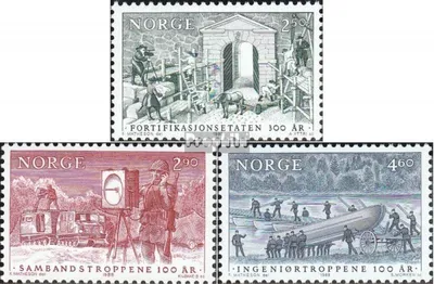 Produktbild von Briefmarken Norwegen 1988 Mi 992-994 (kompl.Ausg.) postfrisch Militärjubiläen
