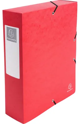 Image de Exacompta 6x Boite de classement Exabox Dos 80mm Carte lustrée A4 Rouge 50835E