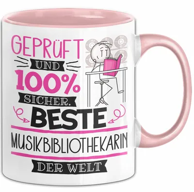 Produktbild von Beste Musikbibliothekarin Der Welt Tasse Geschenk für Eine Musikbibliothekarin  Und Sicher Geschenkidee Geburtstag Weihnachten (Rosa)