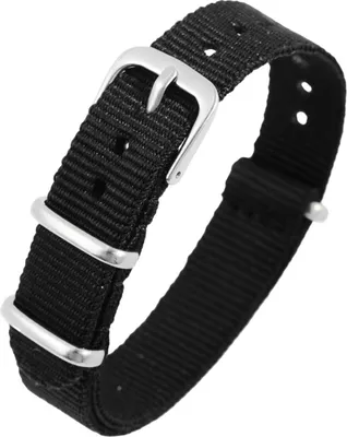 Produktbild von Uhrenarmband 8600004-160 aus Nylon in schwarz 16 mm