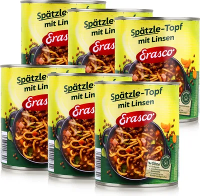 Produktbild von Erasco Spätzle-Topf mit Linsen 800g Fertigessen (6er Pack)