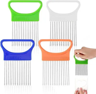 Obrázek produktu pro 4 kusy nerezových kráječů na zeleninu – kráječ na cibuli – nástroj na naklepávání masa – opakovaně použitelné kuchyňské pomůcky – mlýnky na zeleninu a maso – kuchyňské pomůcky