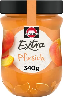 Produktbild von Schwartau Extra Pfirsich Konfitüre vegan und laktosefrei 340g