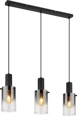 Image de Globo Lighting Lampe à suspendre métal noir mat, 3x E27