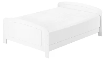 Produktbild von Weißes Holzbett Seniorenbett extra hoch 160 x 200 Zubehör wählbar V-60.44W-16Federholzrahmen und Matratze inkl.