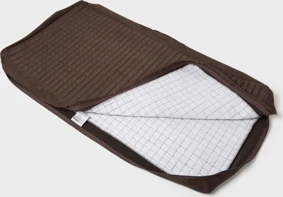 Produktbild von HOMESCAPES Velours-Sitzkissenbezug braun für 2-Sitzer-Sofa-Auflagen, 100x50x10 cm