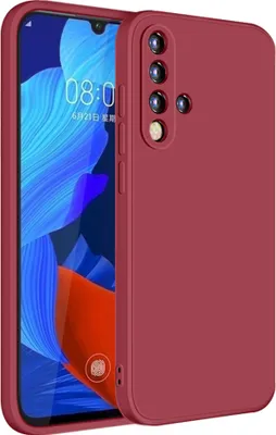 Produktbild von Huawei Nova 5 Hülle, LaimTop Slim Liquid Silikon Gel Gummi Schutzhülle für Huawei Nova 5 Rot