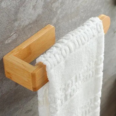 Immagine prodotto di Portasciugamani in bambù autoadesivo per bagno o cucina, 20 cm