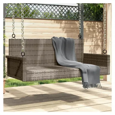 Produktbild von Sitzgruppe für den Außenbereich, Bänke, Schaukelbank, grau, 119 x 56 x 48 cm, Polyrattan