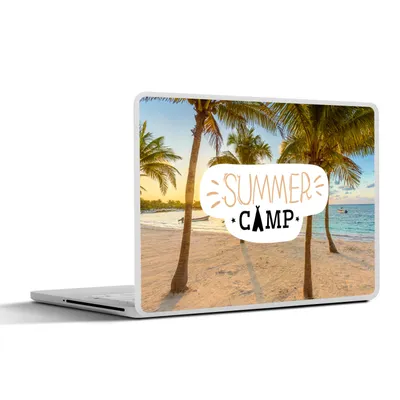 Produktbild von MuchoWow® Laptop Aufkleber Sticker Cover Sommer - Strand - Palme - Zitate 32.5x23.5 cm - Sticker für Laptop - Selbstklebend