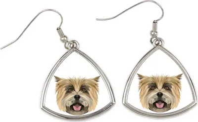 Immagine prodotto di Cairn Terrier - Orecchini con un'immagine e la scritta "Cane geometrico" di Art-Dog