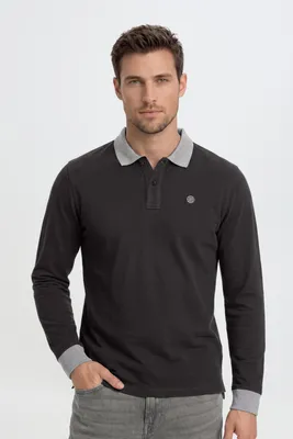 Produktbild von BLEND BHRalle Herren Longsleeve Poloshirt Polohemd Langarmshirt Shirt mit Polokragen Rippbündchen 100% Baumwolle Regular fit, KI-generiertes Bild