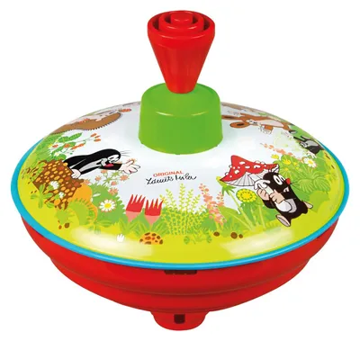 Produktbild von Lena tin Toys 52449 - Brummkreisel Ø13 cm Der kleine Maulwurf, Metall Kreisel, S