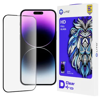 Obrázek produktu pro Lito D+ Pro Clear tvrzené sklo pro iPhone 14 Pro Max – černé