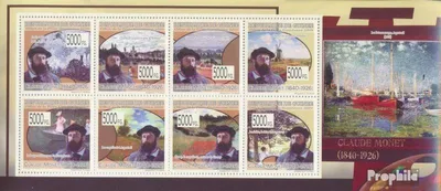 Produktbild von Briefmarken Guinea 2009 Mi 6887-6894 Kleinbogen (kompl. Ausgabe) postfrisch Gemälde von Claude Monet (1840-1926)