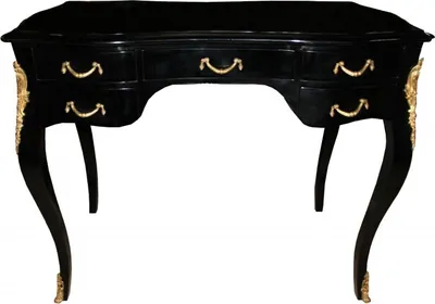 Produktbild von Casa Padrino Luxus Barock Schreibtisch Schwarz Hochglanz / Gold 100 x 80 x 58 cm - Sekretär Luxus Möbel
