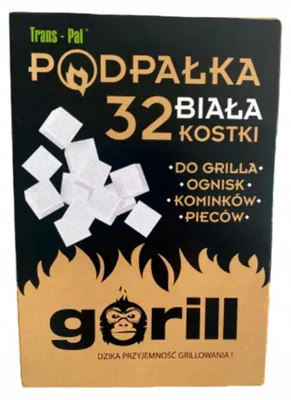 Zdjęcie produktu dla Podpałka Gorill biała do grilla kominka pieca i ogniska 32 sztuki