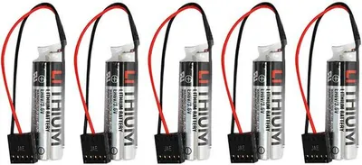 Produktbild von balení 5 lithiových baterií Toshiba ER3V 3,6 V 1000 mAh JZSP-BA01 PLC s černým konektorem