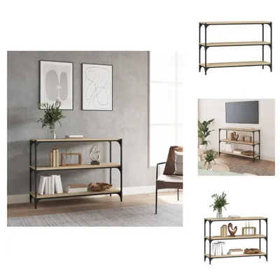 Obrázek produktu pro vidaXL Knihovna Sonoma dub 100x33x70,5 cm materiál na bázi dřeva a oceli - Knihovny a regály
