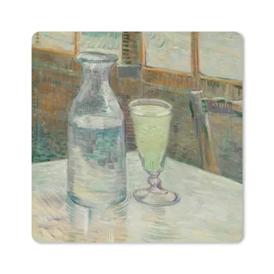 Produktbild von MuchoWow® Mauspad Mousepad Couchtisch mit Absinth - Vincent van Gogh 20x20 cm - Mousepads - Maus Mat - Pad - Mausunterlage - Desk Mat - Bureauartikeln