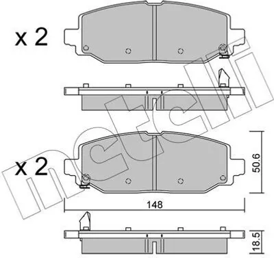 Produktbild von METELLI Bremsbeläge Satz Hinten Bremsklötze für JEEP Wrangler IV (JL) 22-1335-0