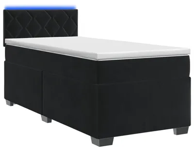 Produktbild von vidaXL Boxspringbett mit Matratze und LED Schwarz 100 x 200 cm Samt