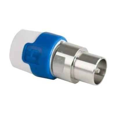 Image de Connecteur Hirschmann Kos 5 Push -On Coax - Droite - Mâle - Bleu