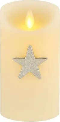 Produktbild von Marrakesch Kerzenstecker Silber 6x6cm | Candle Pins Stecker für Adventskranz, Stumpenkerzen & Kerzenhalter als Stern Deko Muster -K- | Weihnachtsdeko Adventsdeko Kerzenpin Pin zum Stecken
