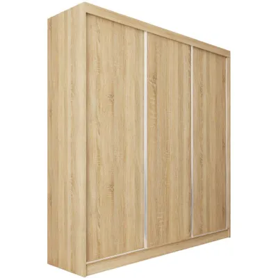 Produktbild von BEAUTYSOFA | Kleiderschrank MARIO II 240 cm Eiche Sonoma – Moderner Schrank ohne Spiegel, mit Schiebetüren und Schubladen, Minimalistisches Design