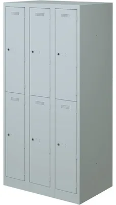 Produktbild von BISLEY Spind lichtgrau PL3050T2645, 6 Schließfächer 90,0 x 50,0 x 180,0 cm
