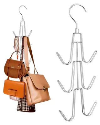 Produktbild von Krawattenhalter, Taschenbügel, Schalbügel, Handtaschenhalter mit 6 Haken – Multifunktionaler Taschen-Organizer für Taschen, Schals, Krawatten, Gürtel und Rucksäcke