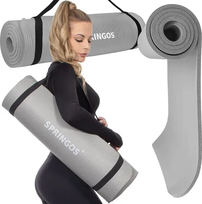 Produktbild von SPRINGOS Hrubá podložka na jogu_Fitness_mat_183 cm_nosný_pásik_Lavender_Fitness_robustná_cvičebná_matrac_Pilates_gymnastika_cestovná_matrac