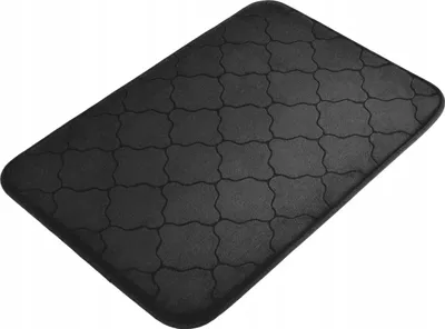 Zdjęcie produktu dla Dywanik Łazienkowy 40X60 Cm Nowoczesny Wzór Czarny Miękki Antypoślizgowy