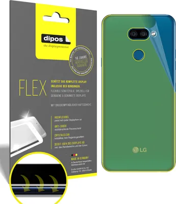 Produktbild von 2x Schutzfolie für LG K40s Rückseite Folie, 100% Displayabdeckung, dipos Flex