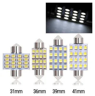 Produktbild von LED-Leuchtmittel, 16 SMD 5050, 31 mm, 36 mm, 39 mm, 41 mm, 12 V, Weißes Licht