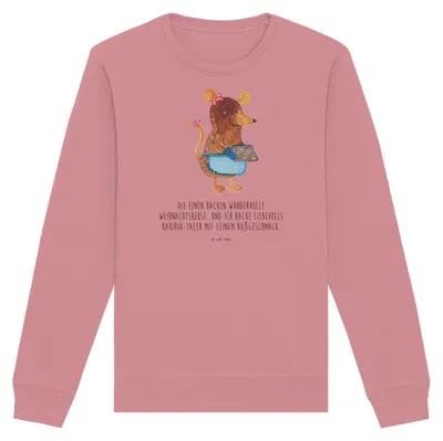 Produktbild von Mr. & Mrs. Panda Bio Baumwoll Pullover Maus Kekse Größe XXL - Canyon Pink - Geschenk, Weihnachten, Sweater, Pulli, Winter, Sweatshirt, Nachhaltiger, Plätzchen, Backen