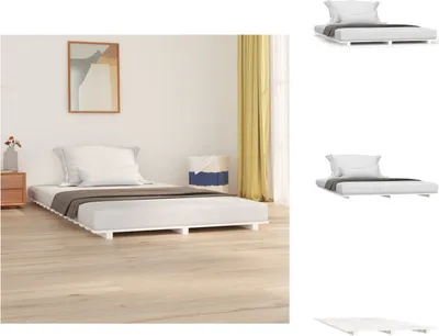 Produktbild von vidaXL Massivholzbett Weiß 150x200 cm Kiefer -  Betten & Bettgestelle