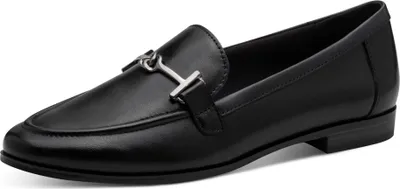 Immagine prodotto di MARCO TOZZI, pantofole da donna, mocassino elegante in pelle con fibbia, modello 2-24246-45, taglia: 41 EU, colore: nero