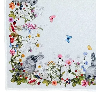 Produktbild von Tischdecke VIVIEN Ostern Osterhase Blumenwiese Polyester 85 x 85 cm