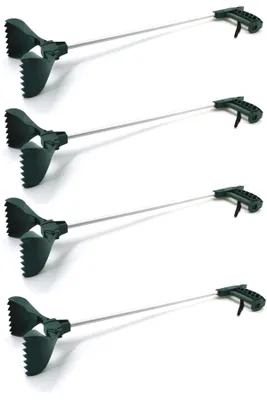 Produktbild von 4x Universal Greifzange mit Schaufel Alu Müllzange Greifarm Abfall Müll Greifer Zange Greifhilfe Müllgreifer Aufhebehilfe Müllsammler Greifkralle
