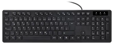 Produktbild von DE Kabelgebundene Kompakte USB Tastatur mit leisen Scherenstrukturtasten für Computer Ziffernblock Laptop und Tablet Schwarz QWERTZ