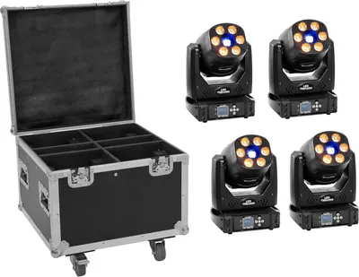 Produktbild von EUROLITE Set 4x LED TMH-H90 + Case mit Rollen (20000929)