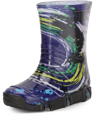 Produktbild von Ladeheid Kinder Mädchen Jungen Gummistiefel Gefüttert Swk2020BW (Marineblau Muster-35, 21/22)