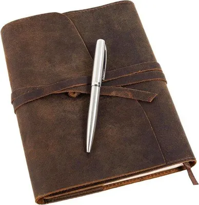 Produktbild von Famanu Notizbuch aus Leder mit Stift - Nachfüllbares Schreibbuch für Männer und Frauen - A5 Reisetagebuch Vintage - Schwarz