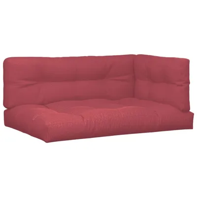Image de Coussins de palette lot de 3 rouge bordeaux tissu