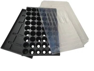 Produktbild von Quickpot Anzuchtsplatte mit 54 Pflanzlöchern + Untersetzer + Haube QP-54R