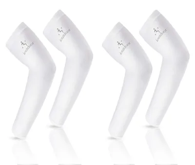 Produktbild von Armstulpen Kühlung UPF 50+ Sonnenschutz Atmungsaktiv Weiß 2 Paar