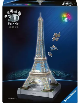 Image de Ravensburger 3D Pz Iconics : Tour Eiffel avec éclairage